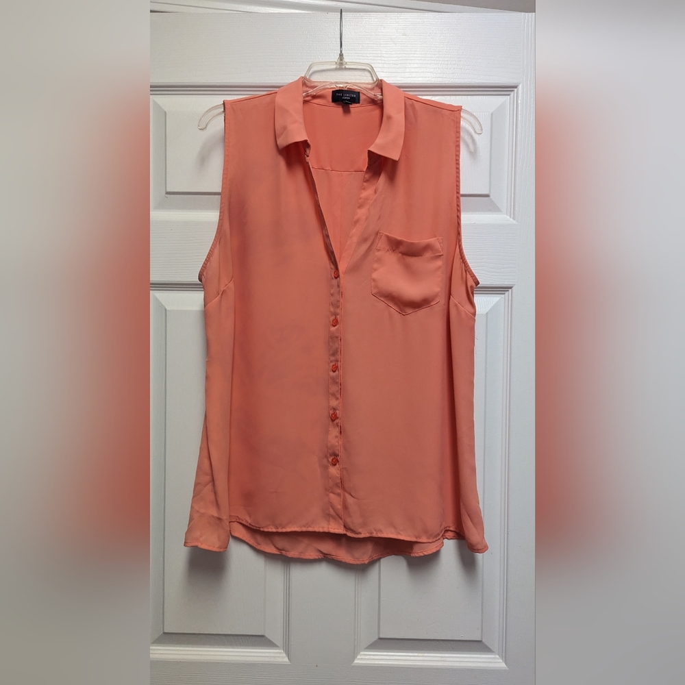 The Limited orange Ashton button down tank top